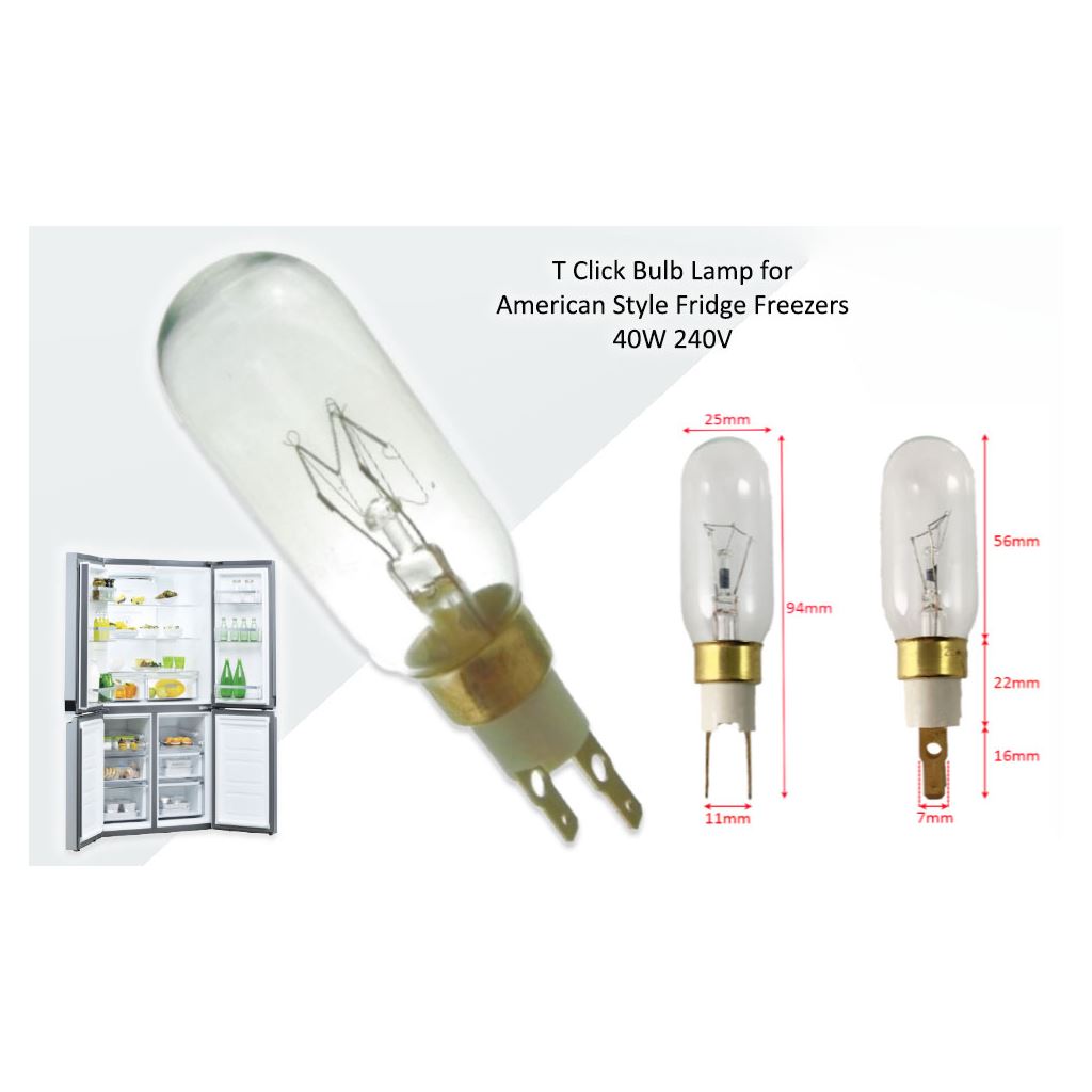 4 x American Style T Click 40W 240V Fridge Freezer Bulb Lamp