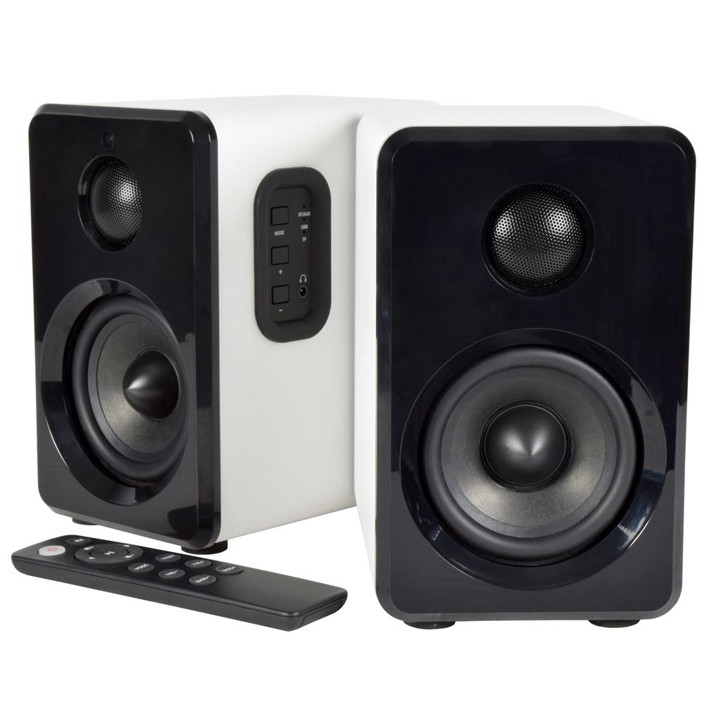 Active Bluetooth Bookshelf Speakers - White - ABS35WHT