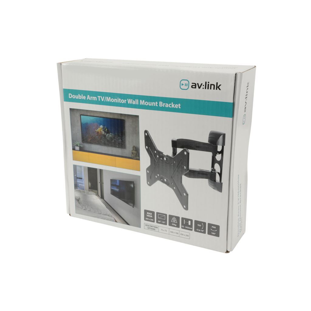 Full Motion Double Arm TV/Monitor Wall Mount Bracket - IND201