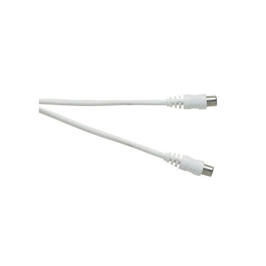 Standard Coaxial Plug to Coaxial Socket TV and Video Lead White