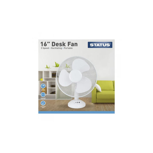 3 Speed Oscillating Desk Fan - 16in.