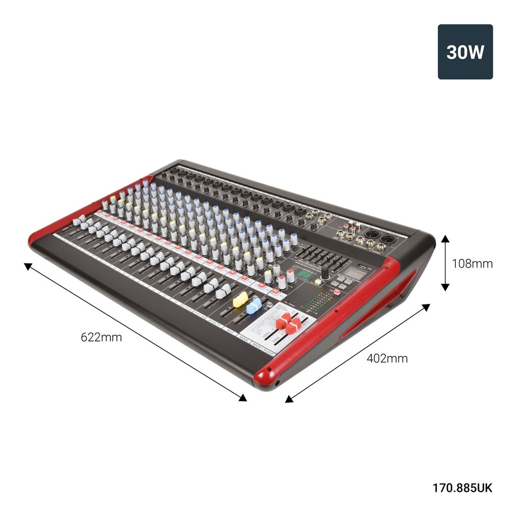 CSX-18 Series Live Mixing Console - Mixer with USB/BT Player + DSP Effects