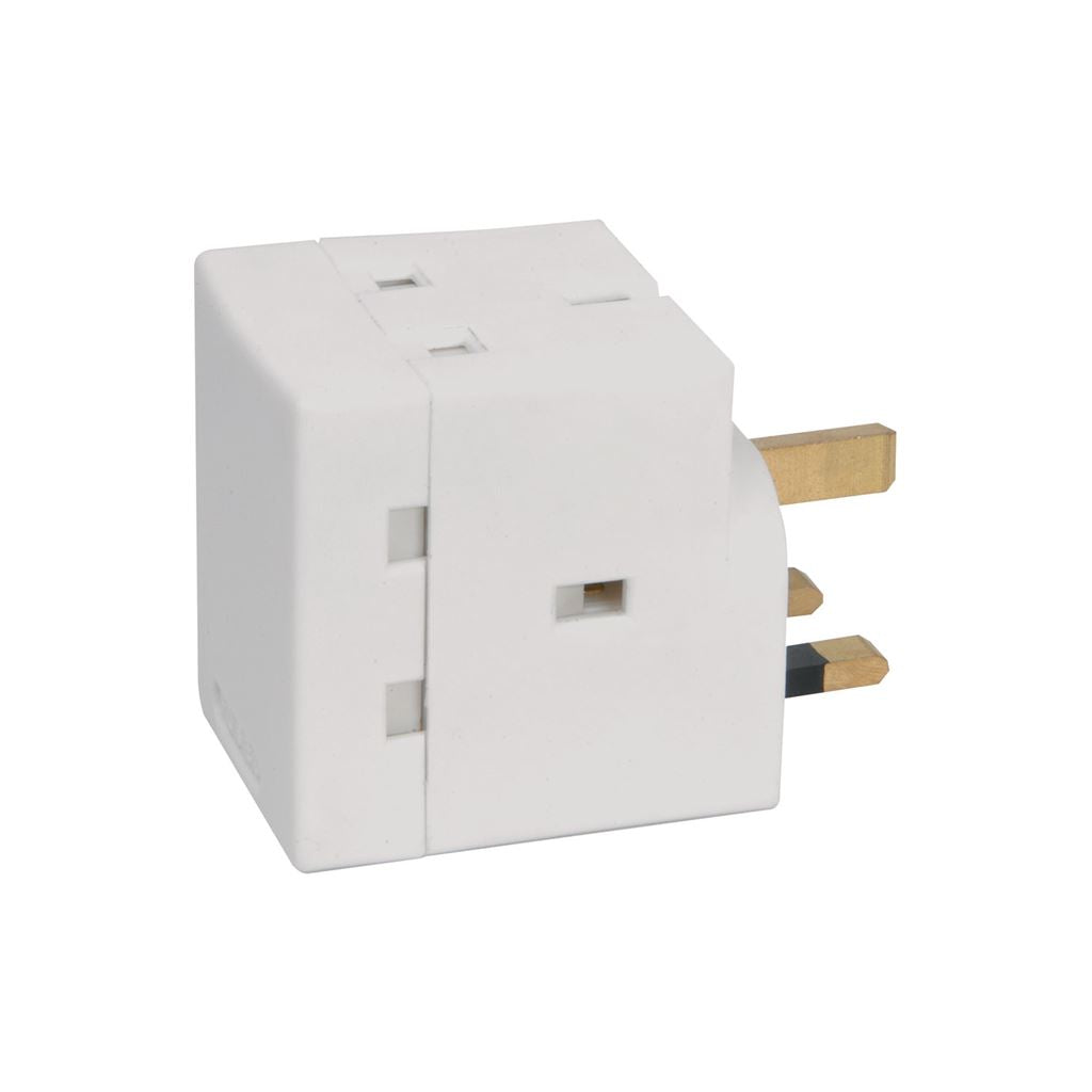 3 Way UK Mains Adaptor - 3-Way - Fused @ 13A