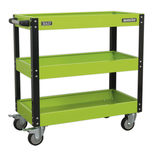 Workshop Trolley 3-Level Heavy-Duty - Hi-Vis Green