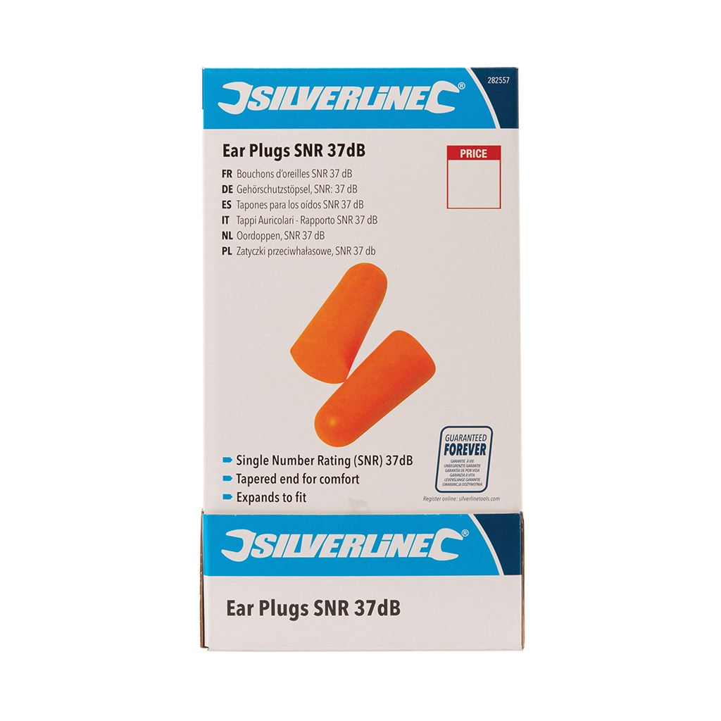 Silverline Ear Plugs SNR 34dB - 200 Pairs