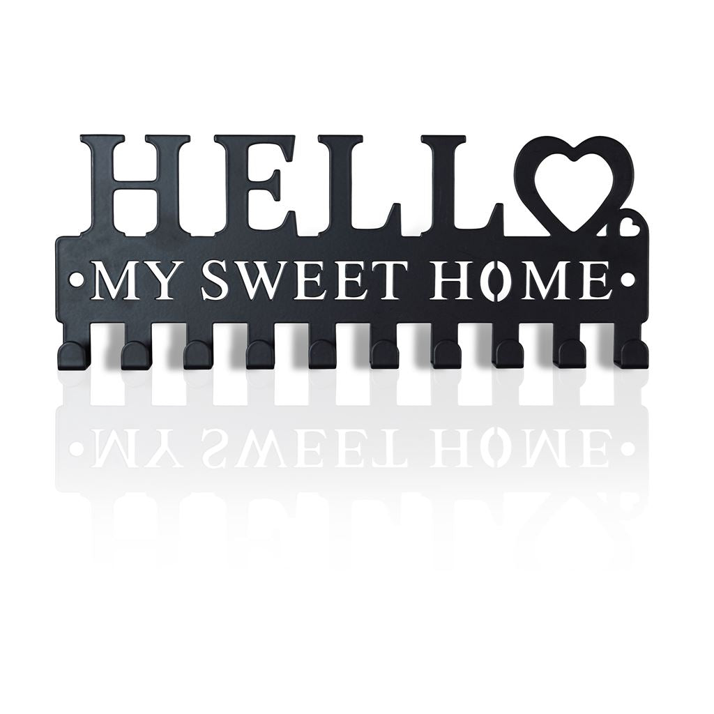 St Helens Home and Garden My Sweet Home Design Wall Mounted Key Hanger with 10 Hooks
