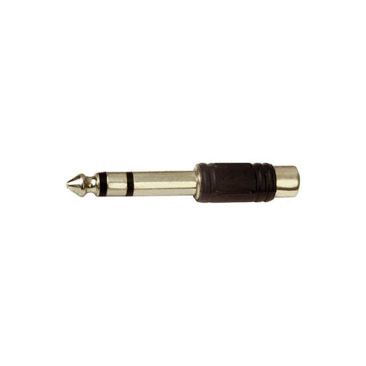 6.35 mm Stereo Plug to RCA Phono Socket Adaptor