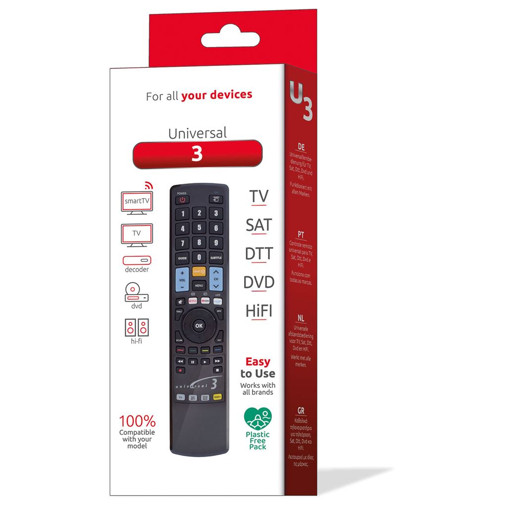 Universal 3 Device Remote Control