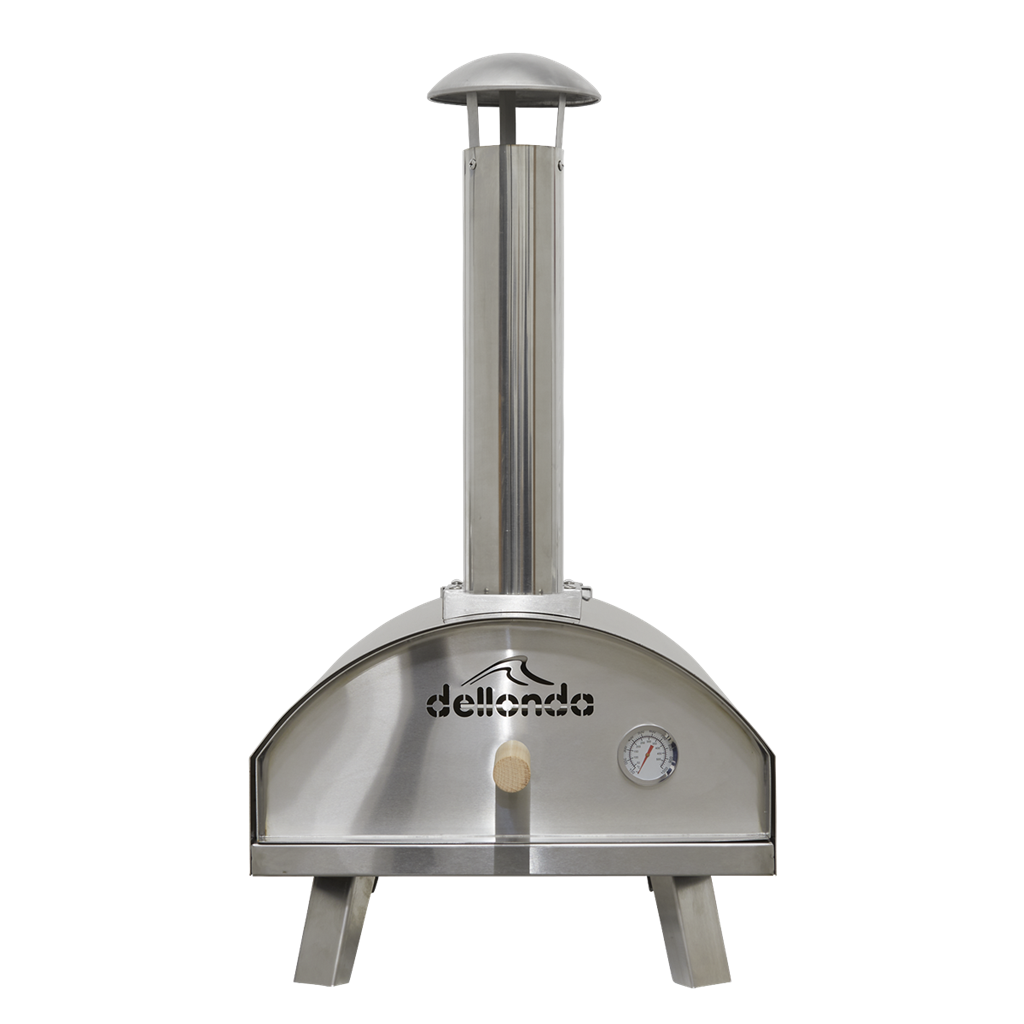Dellonda 14" Portable Wood-Fired Pizza & Smoking Oven - Stainless Steel