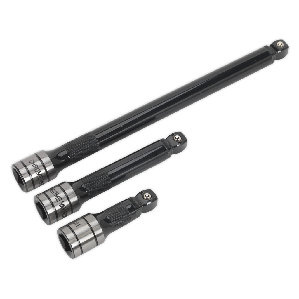 Wobble/Rigid Extension Bar Set 3pc 1/2"Sq Drive Black Series