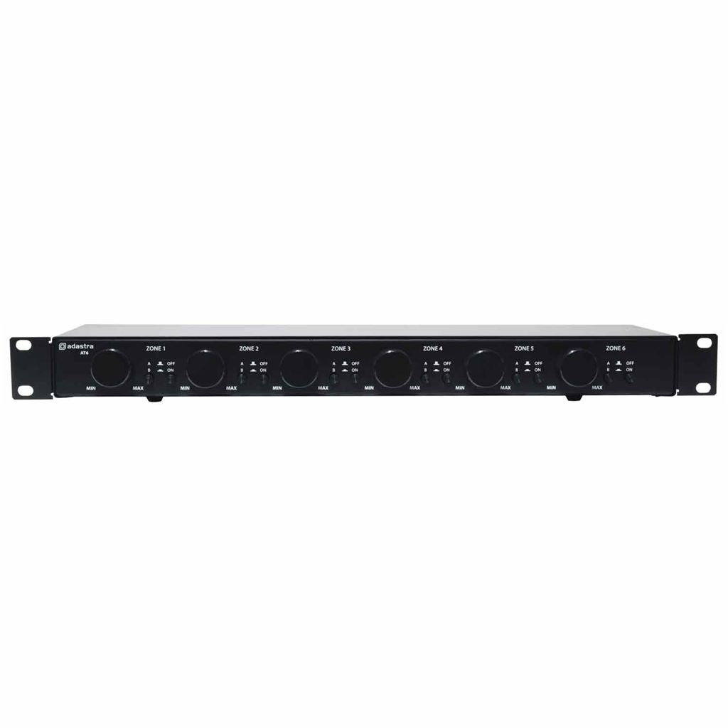 AT6 Rack-mount 100V Attenuator + A/B Source Switch 6 x 30W - Volume Switcher