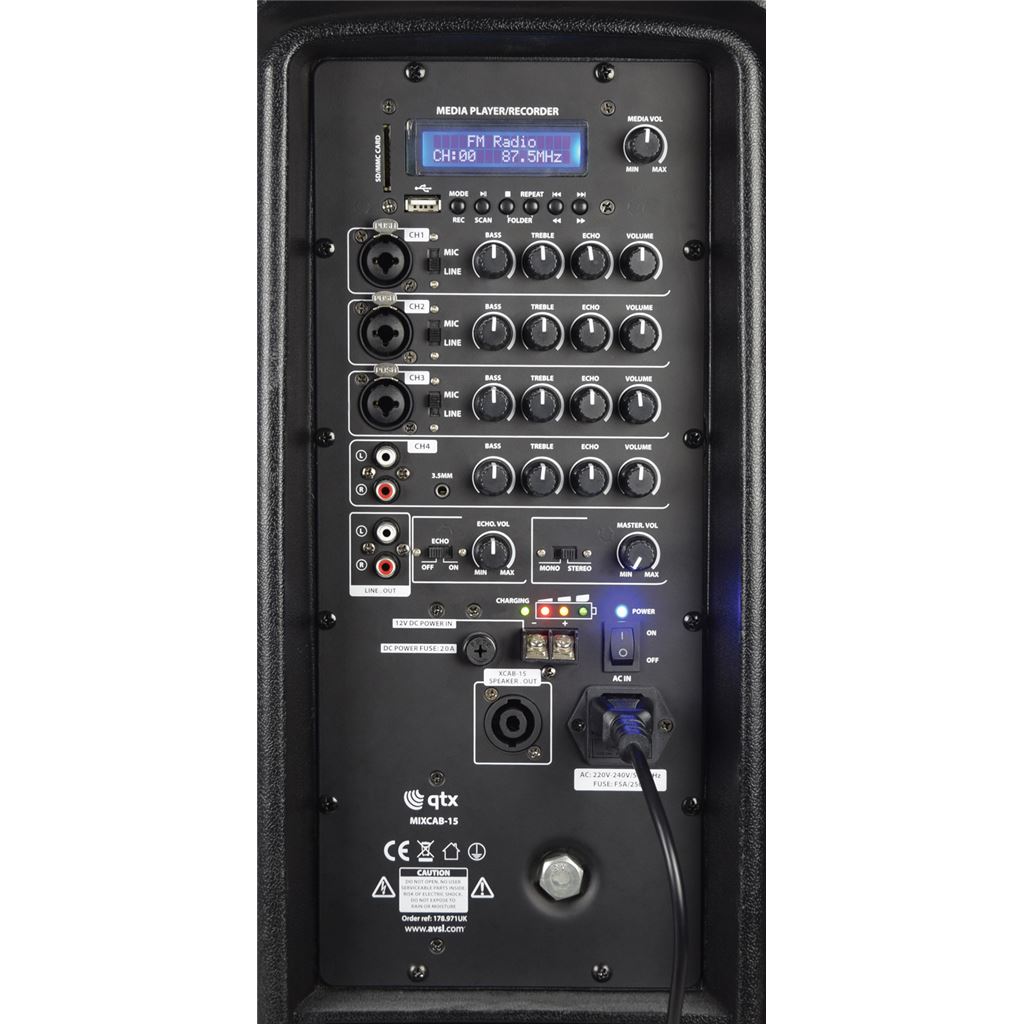 Mixcab-15 Portable Mixer PA - 150W with + USB/SD/FM/BT