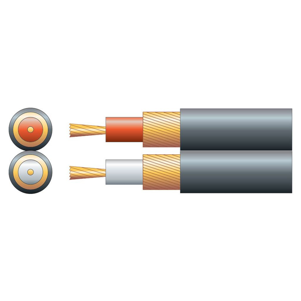 Standard 2 Core Figure 8 Individual Lap Screened Cables - screen, x 13/0.1mm, x 32/0.1mm, Black, 100m