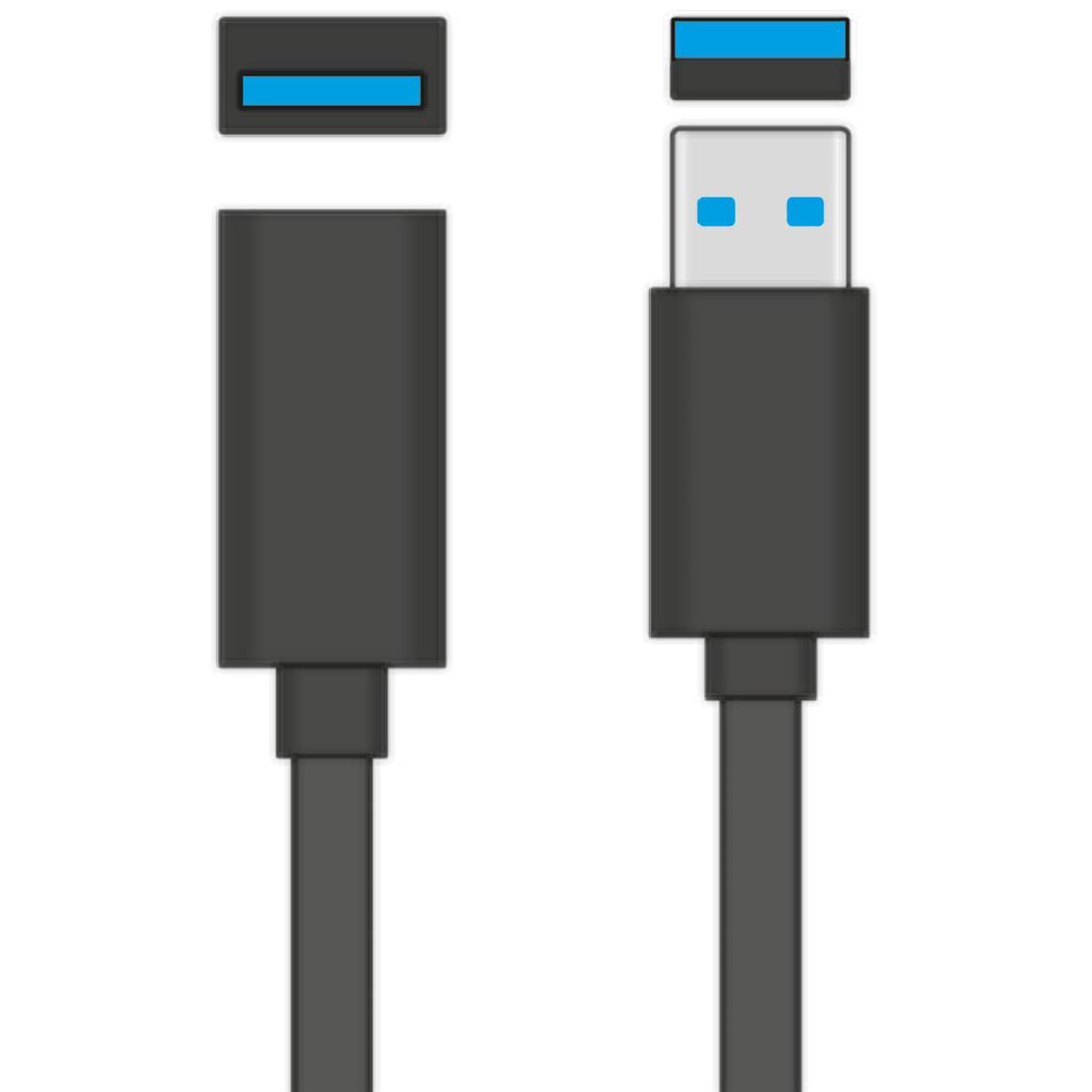 USB 3.0 Type-A Plug to Type-A Socket Leads