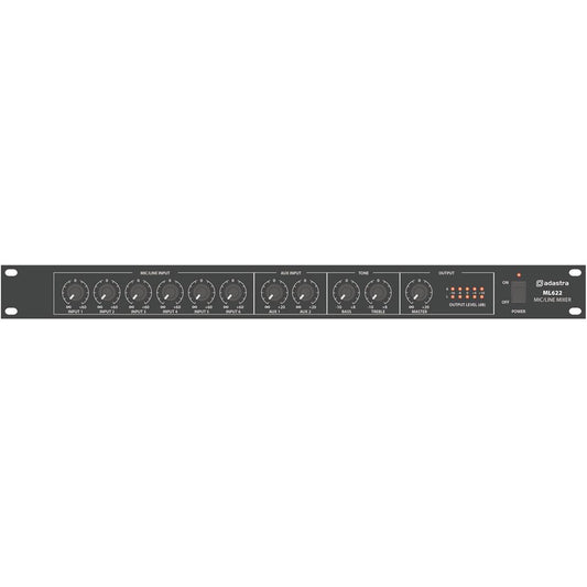 1U Mic/Line Rack Mixer - ML622 6 + 2 Aux