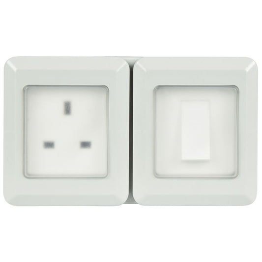 Weatherproof Outdoor Single Switch and Socket - IP55