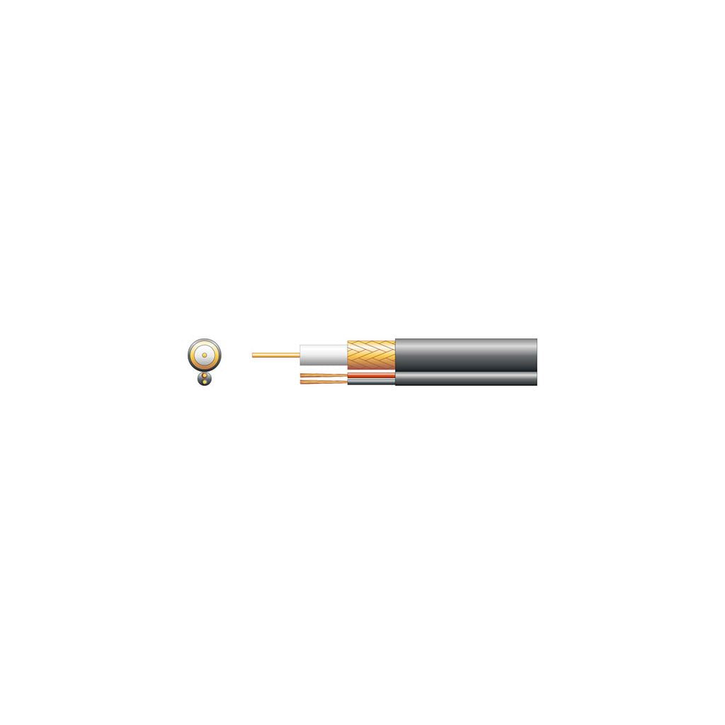 RG59B/U 75 Ohms Shotgun Coaxial Cable - CCA Braid - Foamed PE Shortgun with 100m Black