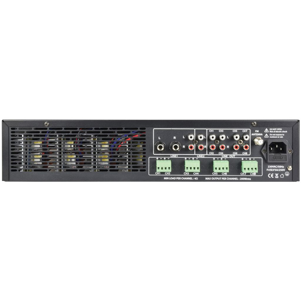 A-series Multi Zone Stereo Amplifiers - A8 Quad Amplfier 8x200W