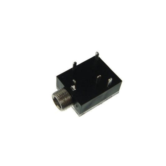 3.5 mm Switched Stereo Chassis Socket with Plastic Body and Solder Terminals PCB Mounting