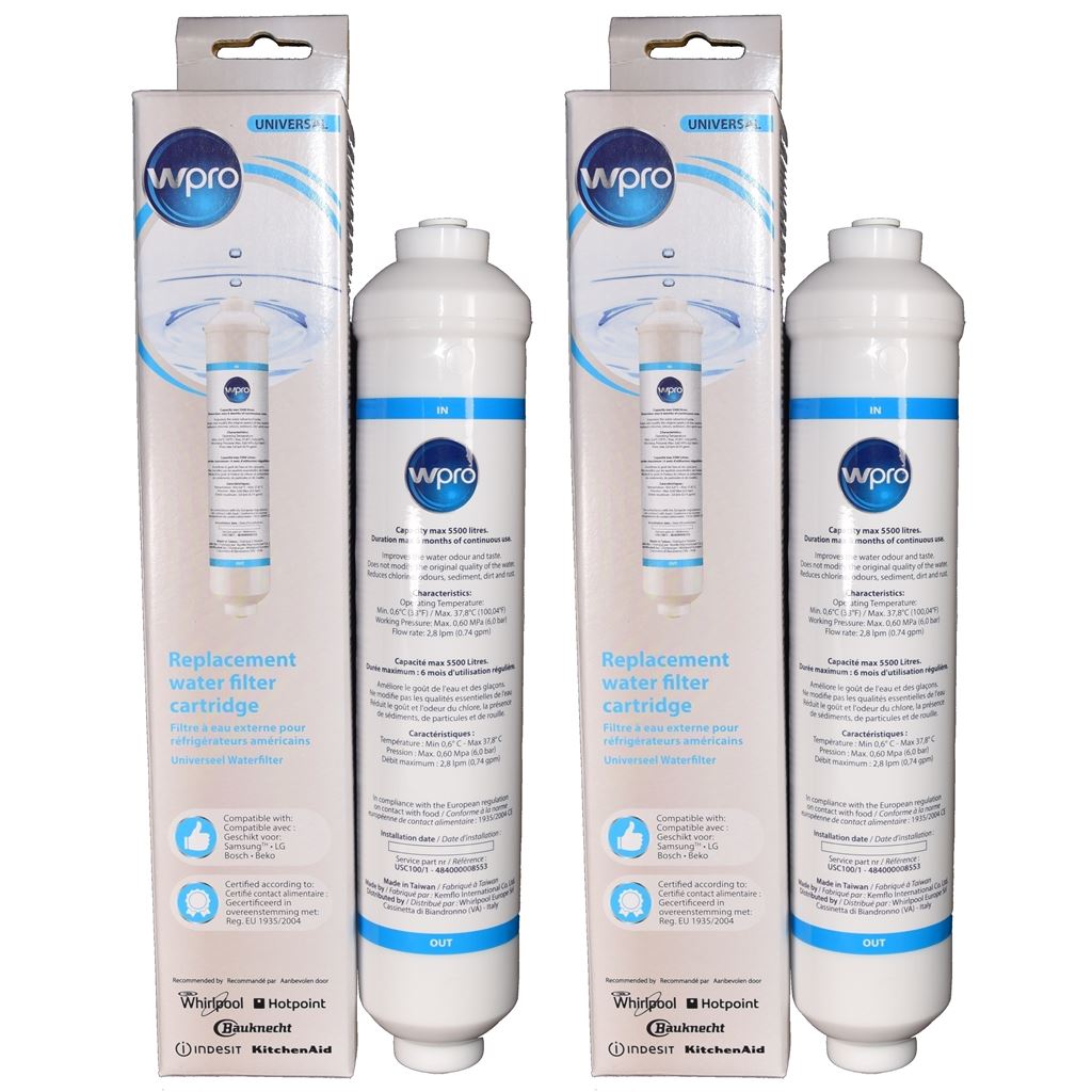 2 x Fridge Freezer Inline Water Filter USC100