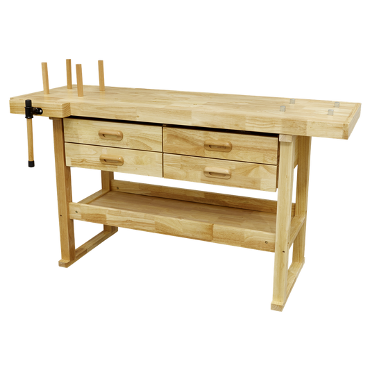 Woodworking Bench with 4 Drawers