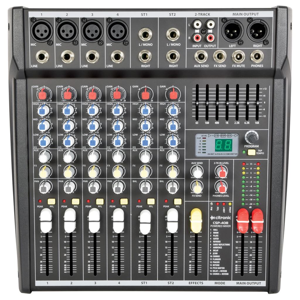 CSP Series Compact Powered Mixers with DSP - CSP-408 400W