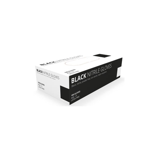 Black Nitrile Powder Free Gloves - Medium - Pack of 100