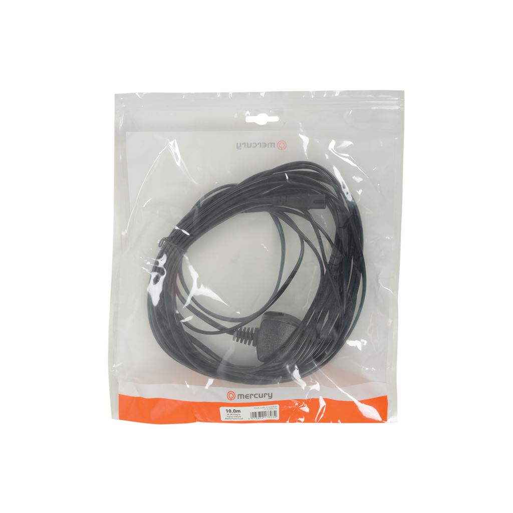 Mains Power Leads UK Plug - Figure 8 3A - Black 10.0m