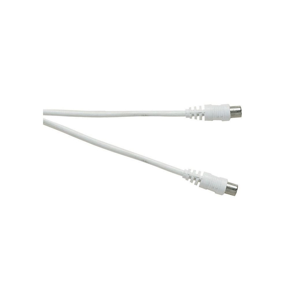 Standard Coaxial Plug to Coaxial Socket TV and Video Lead White