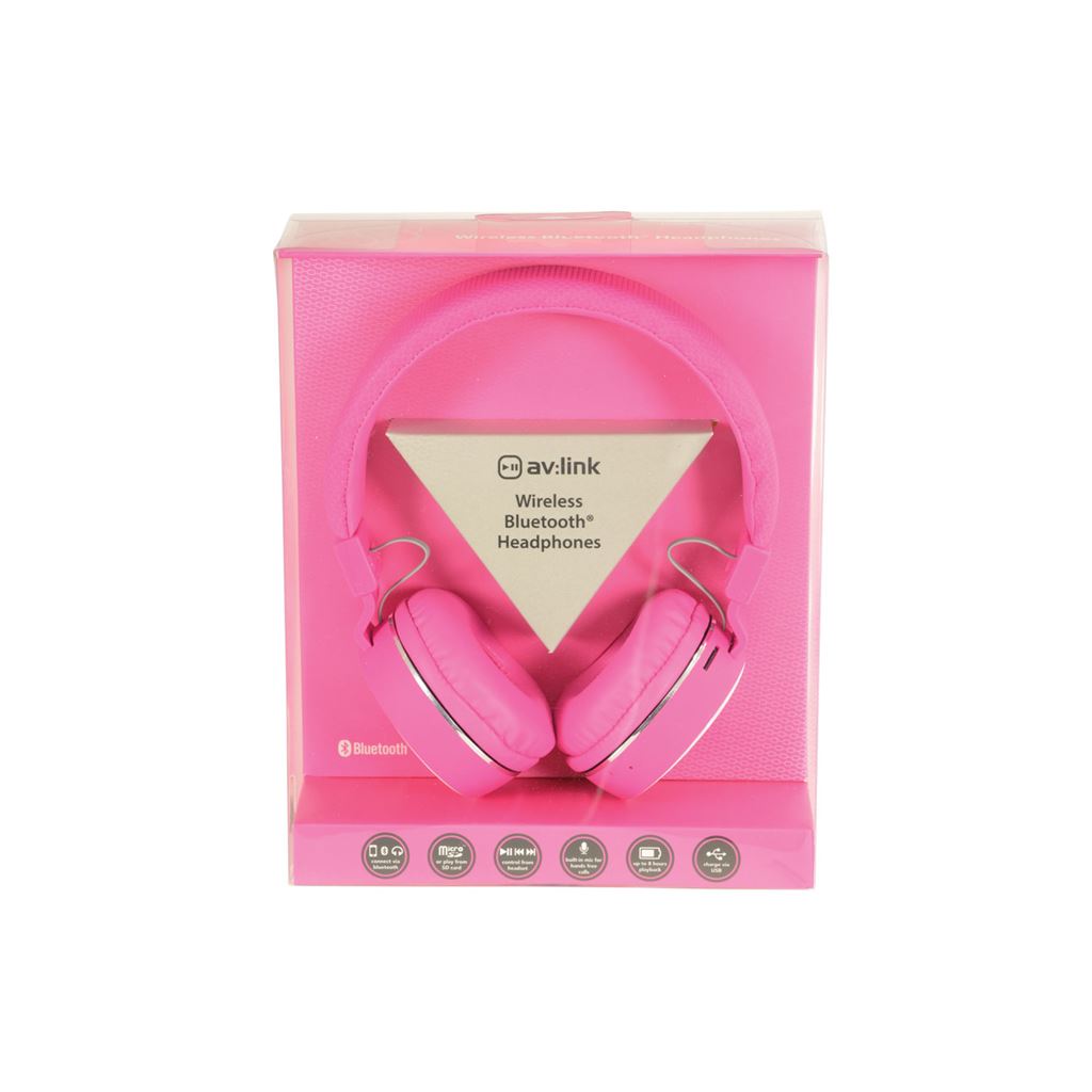 Wireless Bluetooth Headphones - Pink - PBH10-PNK