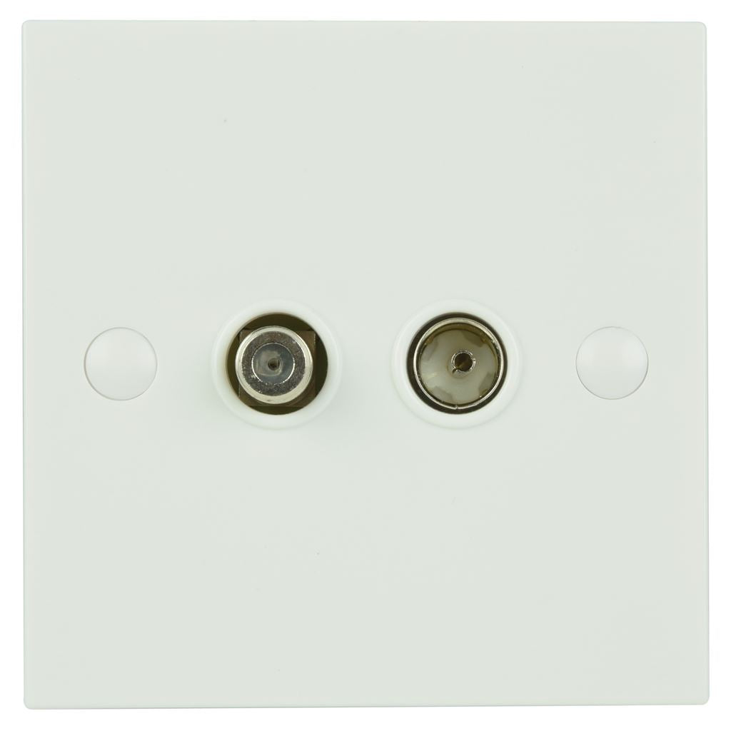 TV Coaxial and Satellite Wallplate