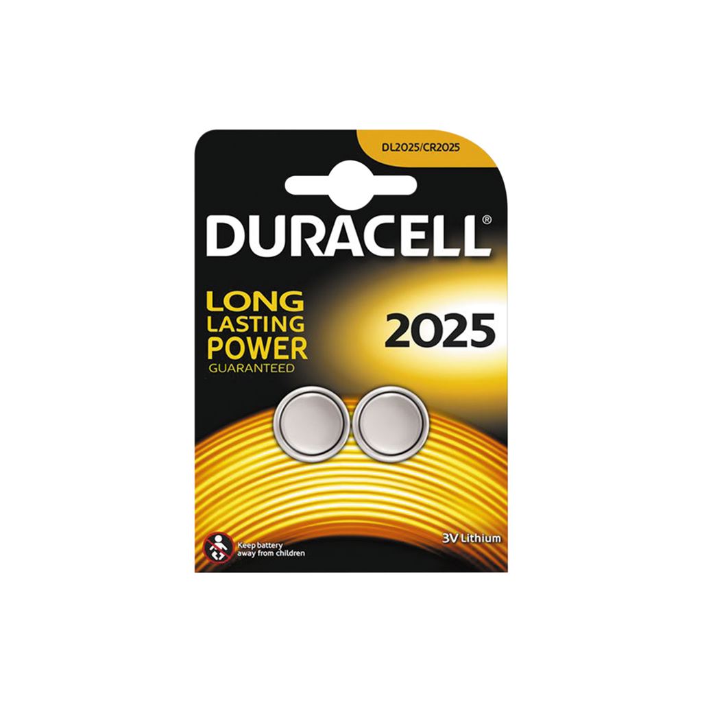 Duracell Lithium Coin Cell Battery - CR2025 Card of 2