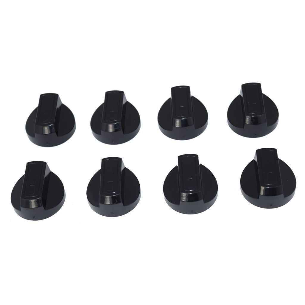 Universal Cooker Oven Grill Control Knobs And Adaptors Black Fits All Gas Electric x 8