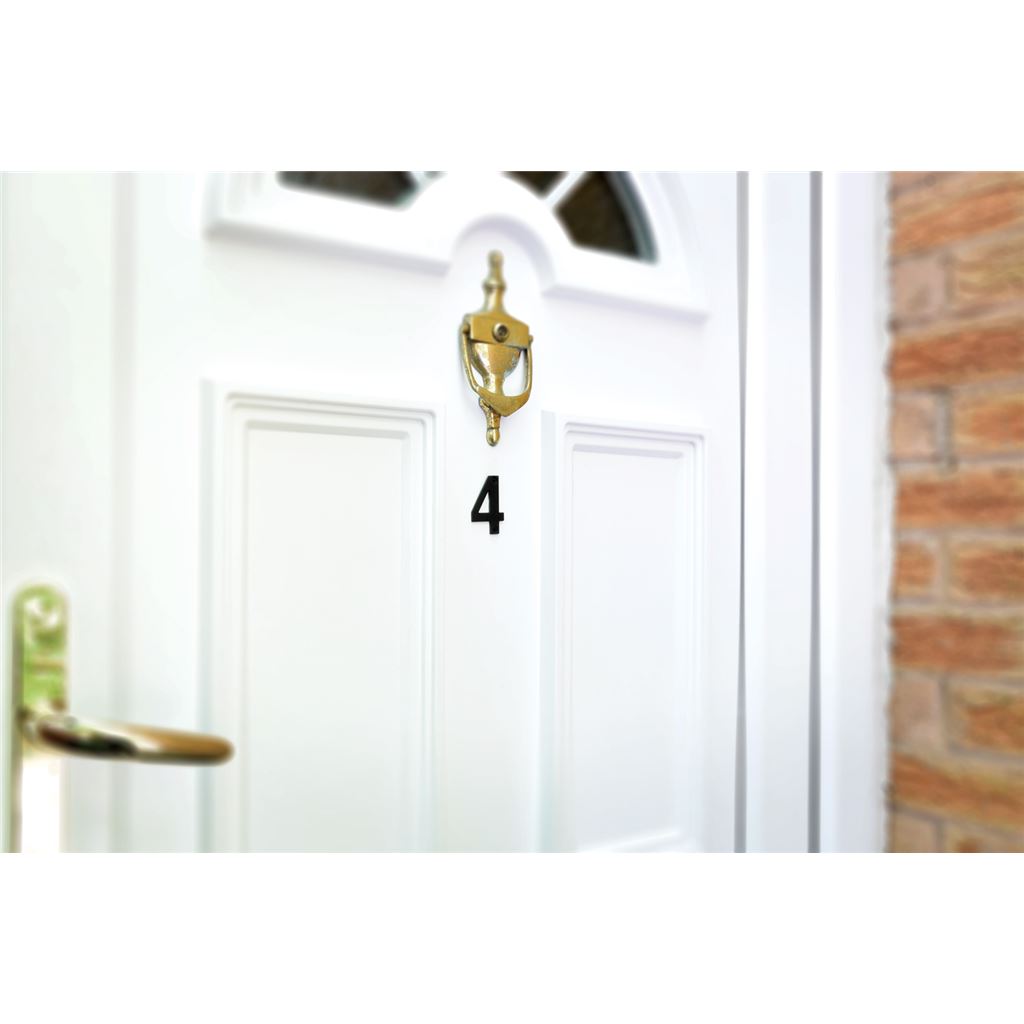 2" Black Door Numbers - Black- 4 - NO-4-B