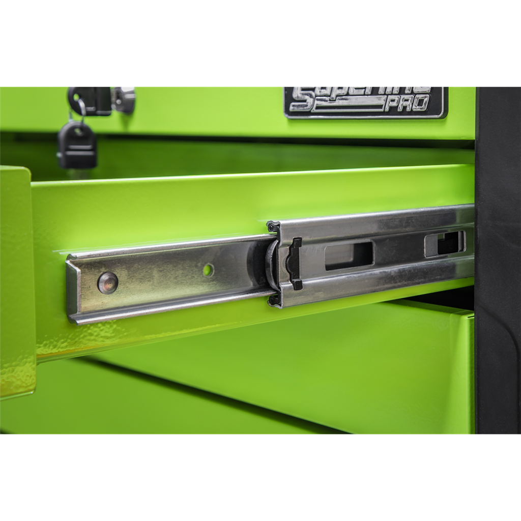 4 Drawer Push-to-Open Topchest with Ball-Bearing Slides - Hi-Vis Green