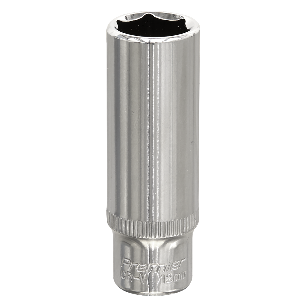 WallDrive&#174; Socket 12mm Deep 1/4"Sq Drive Fully Polished