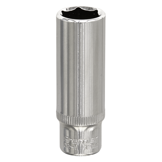 WallDrive&#174; Socket 12mm Deep 1/4"Sq Drive Fully Polished