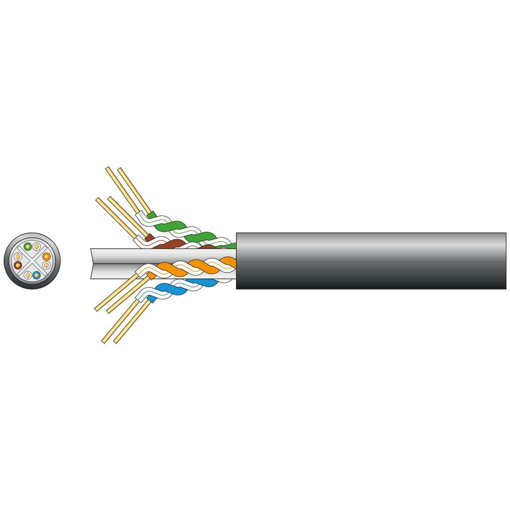 Cat6 U/UTP Outdoor Gel Filled Network Cable - LDPE 305m Black