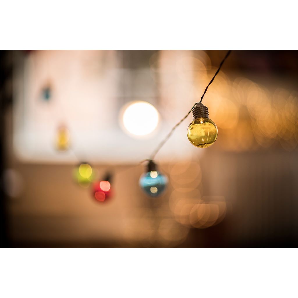 Outdoor LED Festoon Lights - 10 Bauble Multicolour - BOF10MC