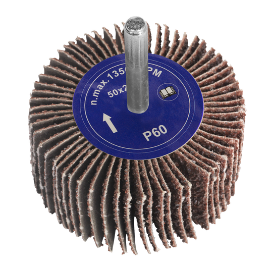Flap Wheel &#216;50 x 25mm 60Grit 6mm Shaft