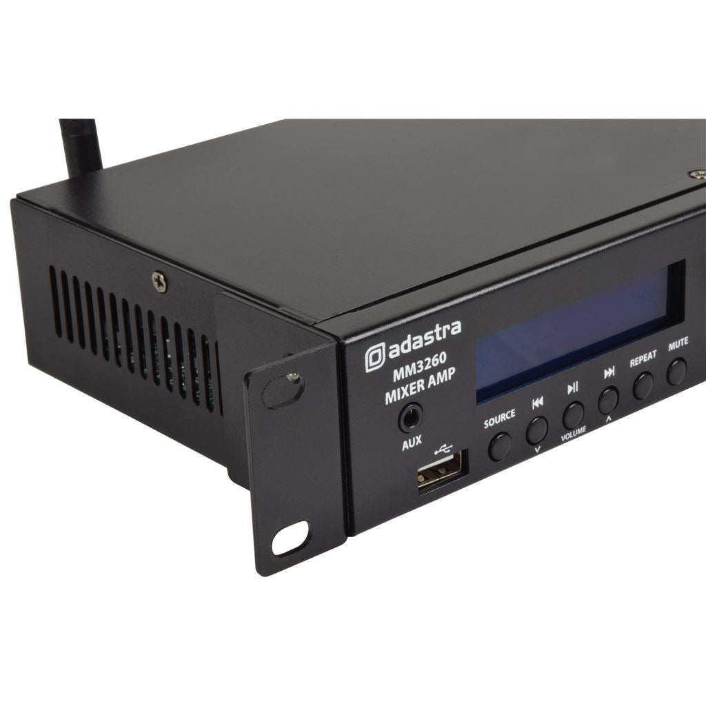 Rackmount 1U Mixer-Amp with USB/FM/BT - 2 x 60W - MM3260