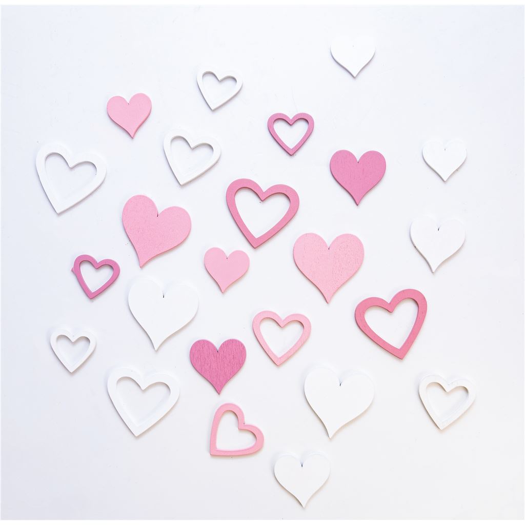 Wooden Hearts Table Confetti - Pack of 24