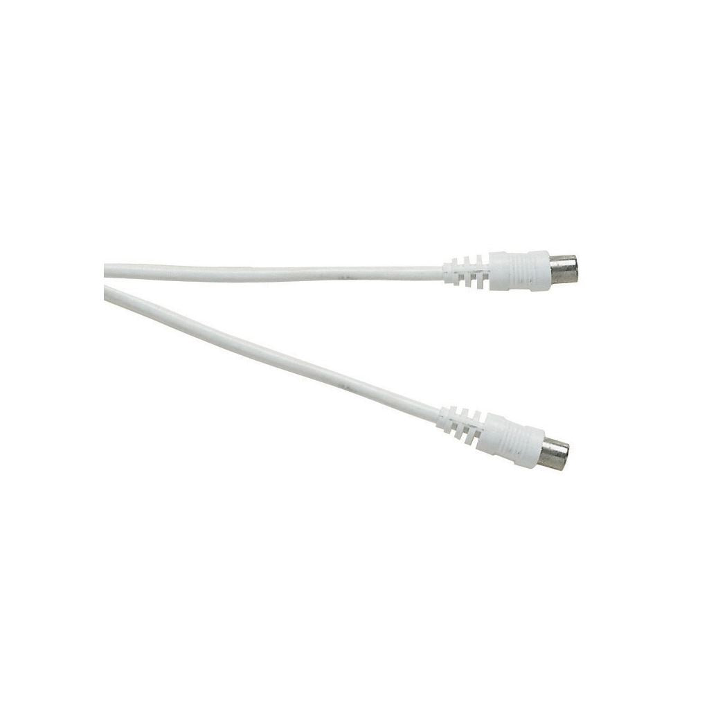 Standard Coaxial Plug to Coaxial Plug TV and Video Lead White