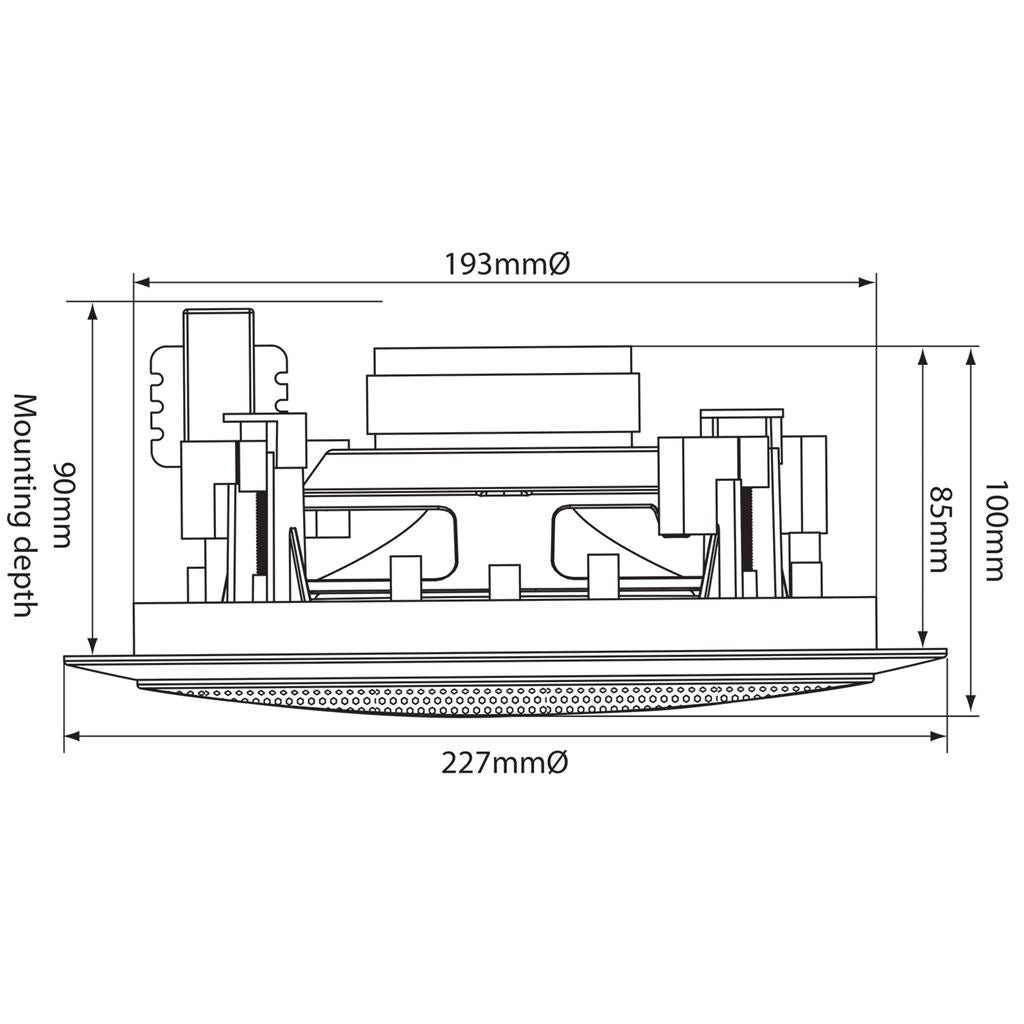 CC Series 2 Way 100V Ceiling Speakers - CC6V with Control 6.5 Inch