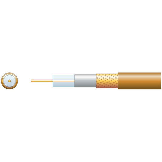 Economy RG6 75 Ohms Air Spaced Coaxial Cable - CCA Braid - PE with 100m Brown