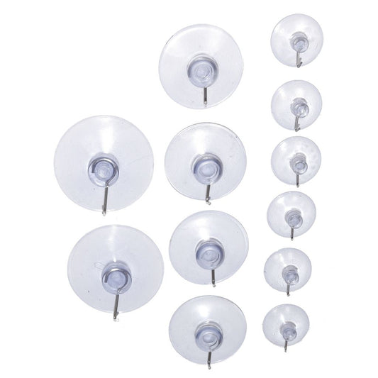 12 Piece Home and Office Transparent Wall/ Tile Suction Cup Hook Set