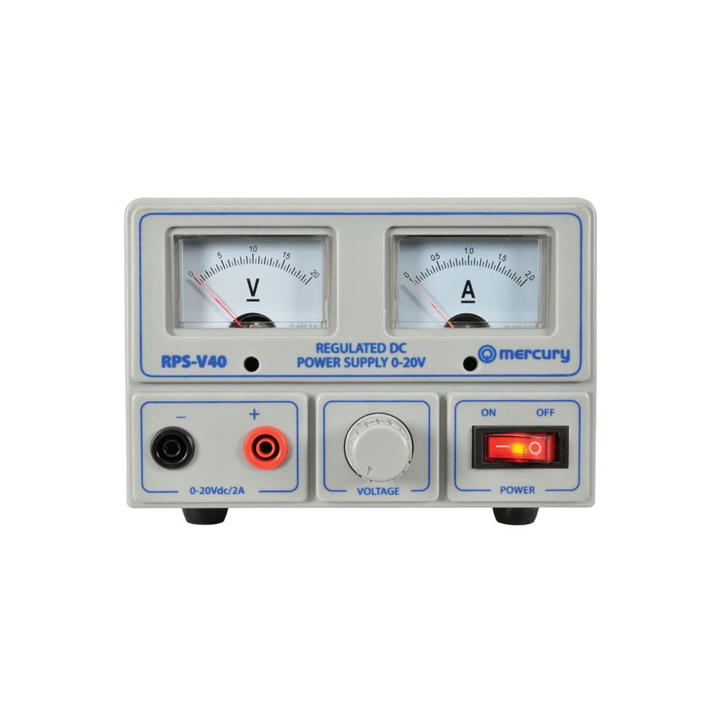 Regulated Power Supply with Variable Output Voltage 0-20V/2A Max - (UK version) 0-20V - RPS-V40