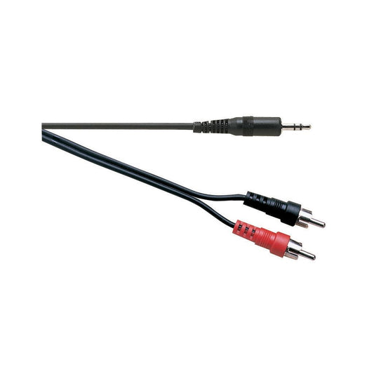 Standard 3.5 mm Stereo Jack Plug to 2x Phono Plugs Lead