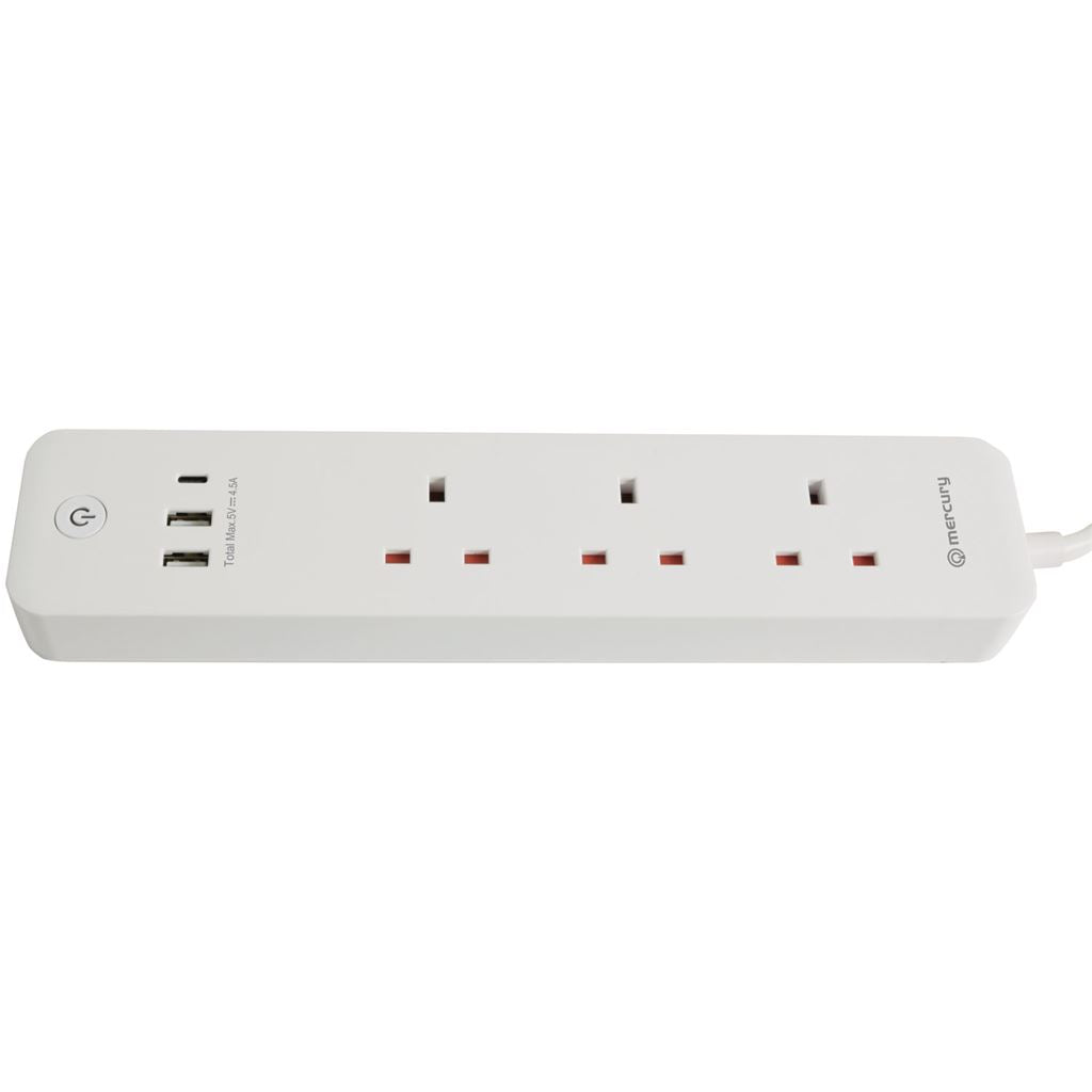 3-Gang WiFi Smart Power Strip with USB and Surge Protection - WF-E3