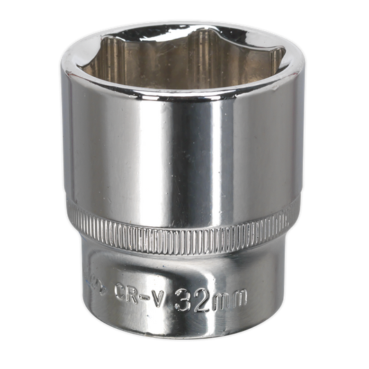 WallDrive&#174; Socket 32mm 1/2"Sq Drive Fully Polished